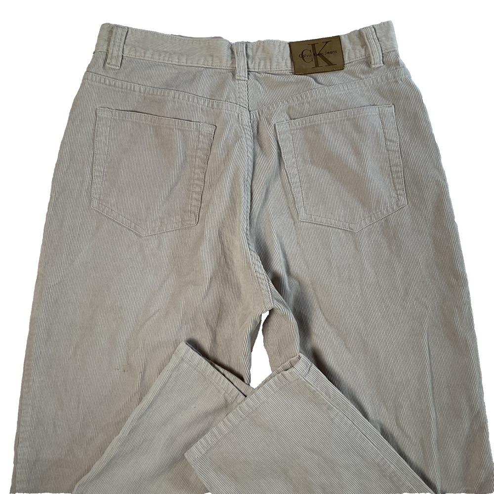 Calvin Klein Corduroy Pants Women's 10 White Straight High Rise Retro Streetwear - Picture 7 of 9